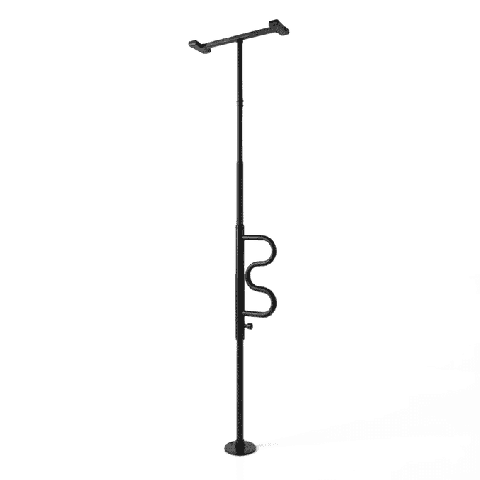 security pole curve grab bar in black