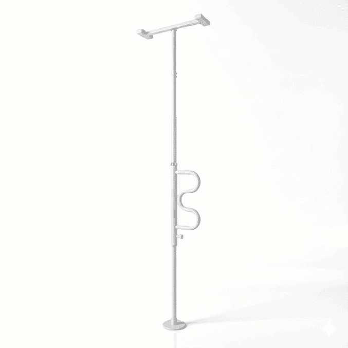 security pole curve grab bar