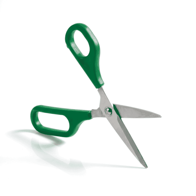 self opening long loop scissors l h 75mm pointed