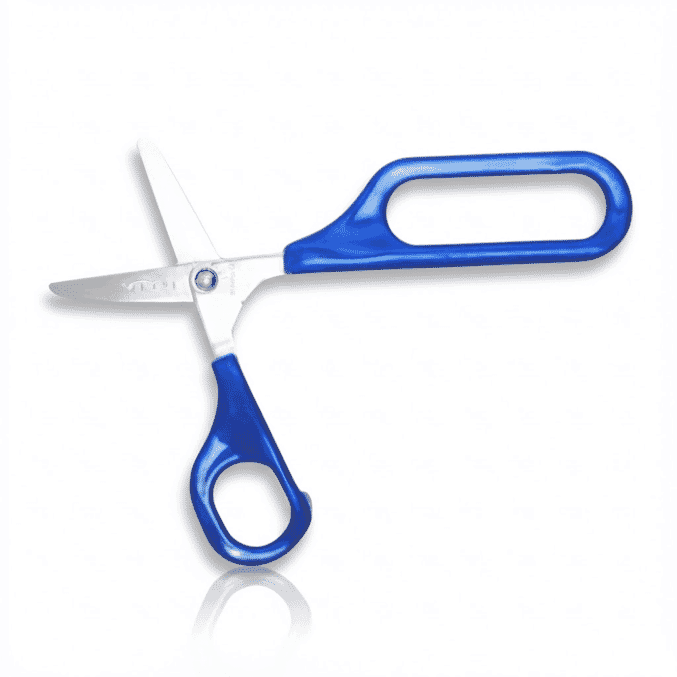 self opening long loop scissors r h 45mm round end
