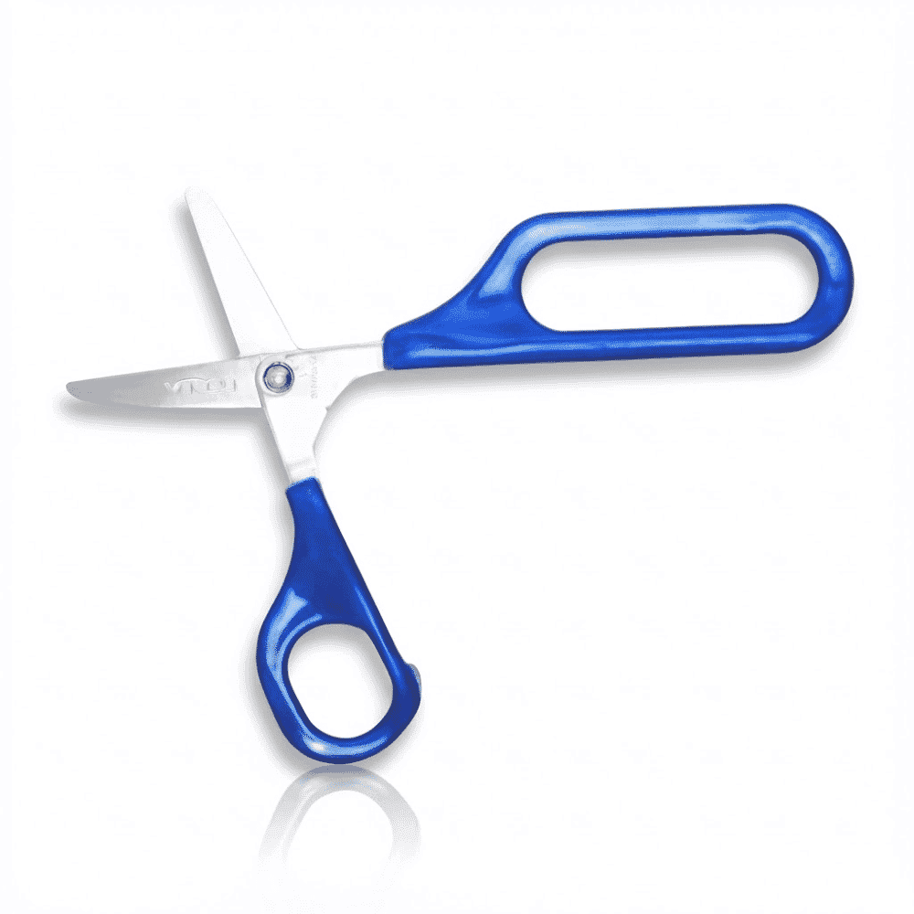 self opening long loop scissors r h 45mm round end