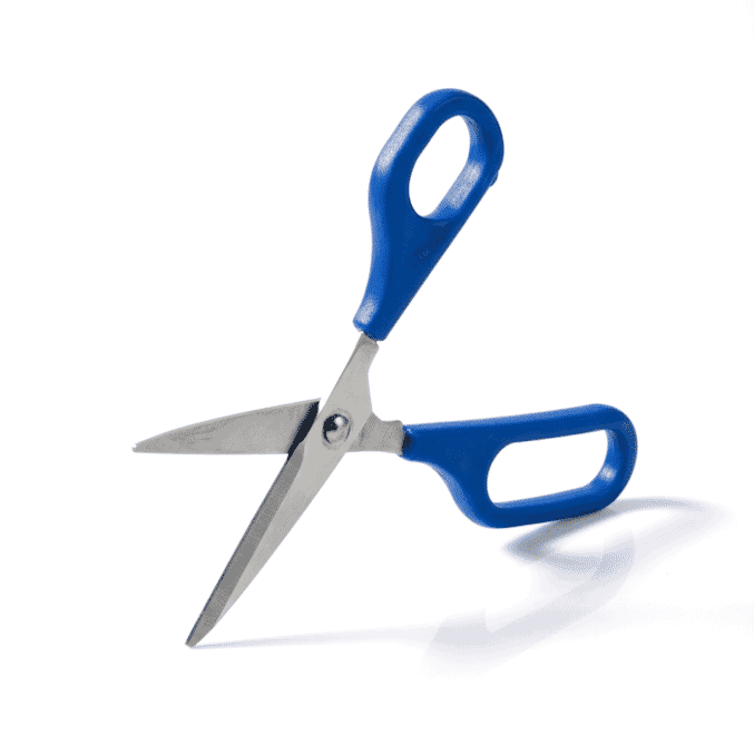 self opening long loop scissors r h 75mm pointed