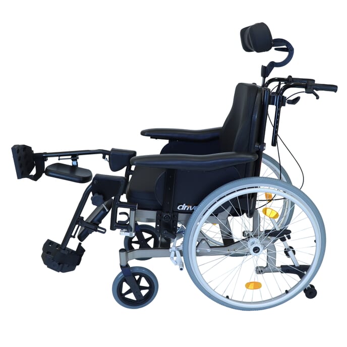 self propel tilt padded wheelchair from side