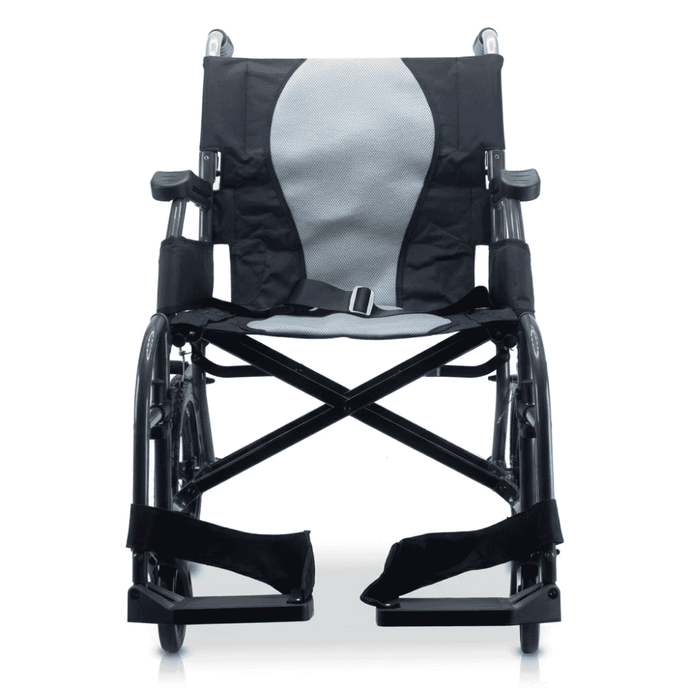 self propelled lightweight wheelchair front view