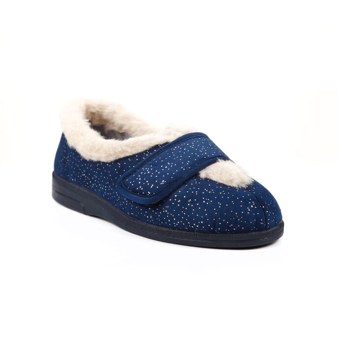 selina ladies extra wide slipper navy