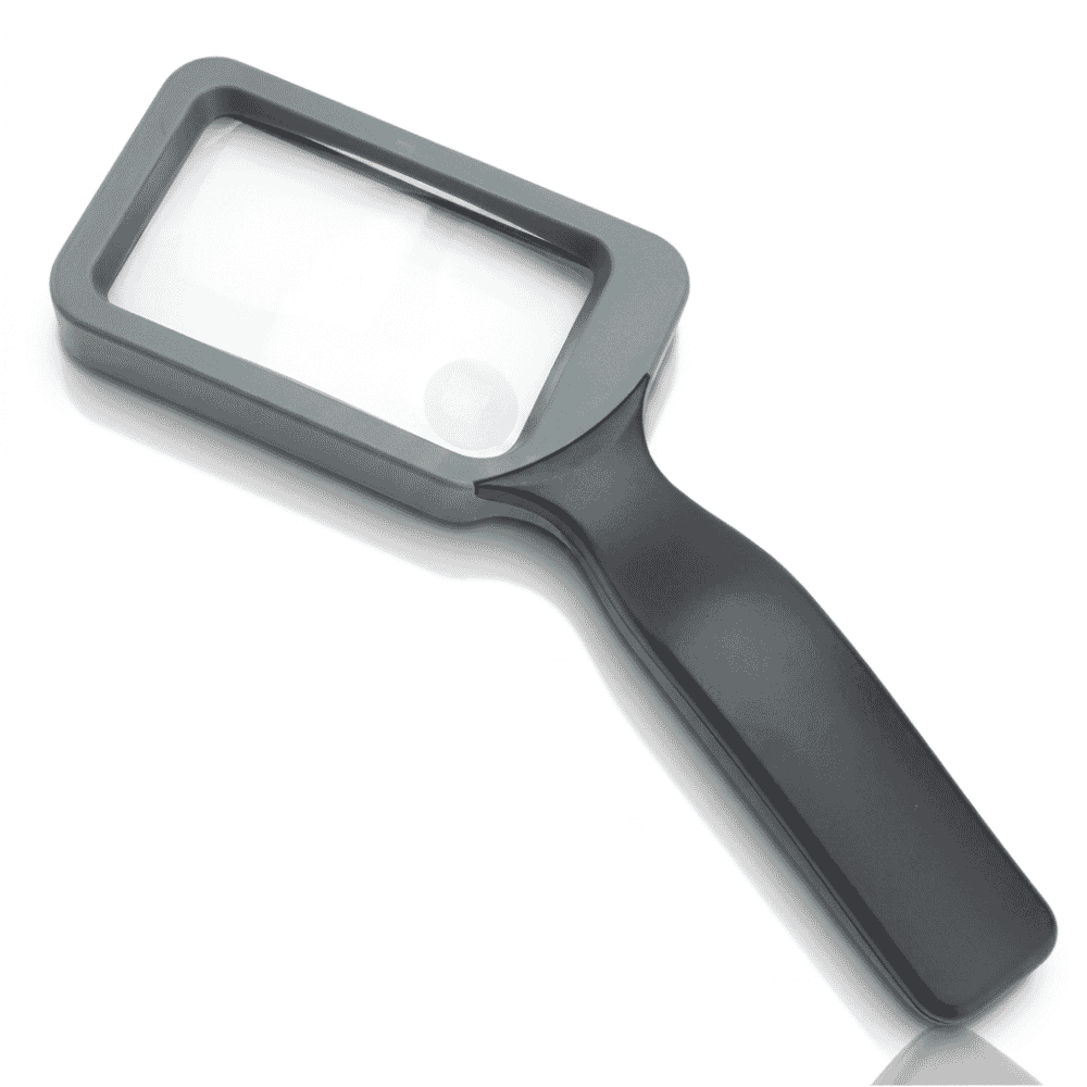 shatter resistant rectangular magnifying glass detail