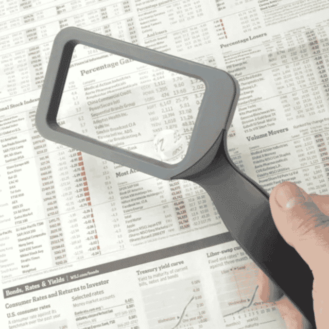 shatter resistant rectangular magnifying glass