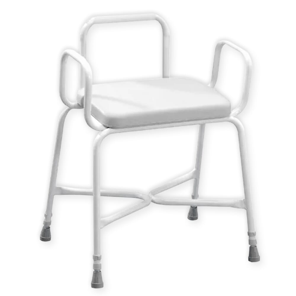 sherwood plus bariatric perching stool with arms and back