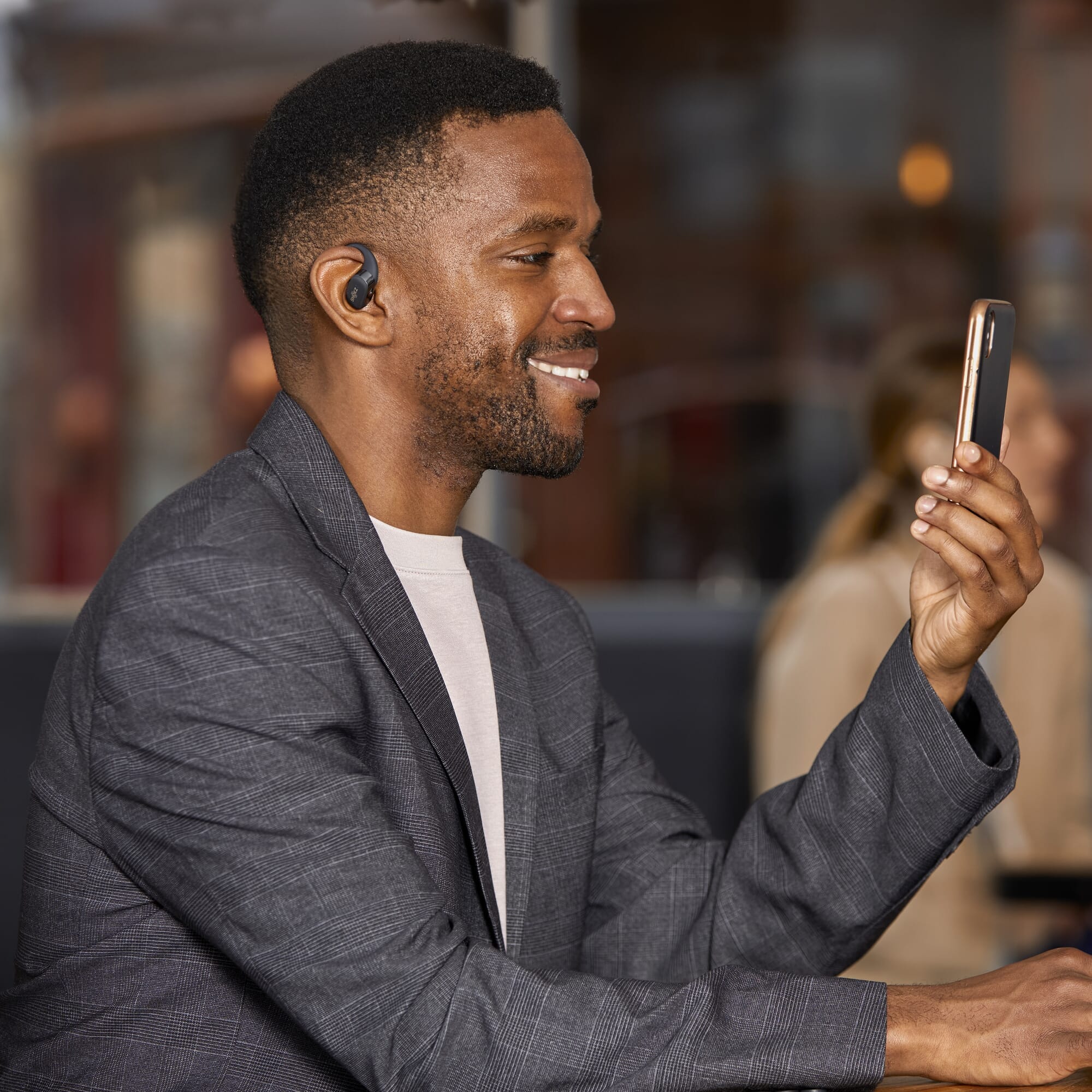 shokz openfit earbuds black mobile phone