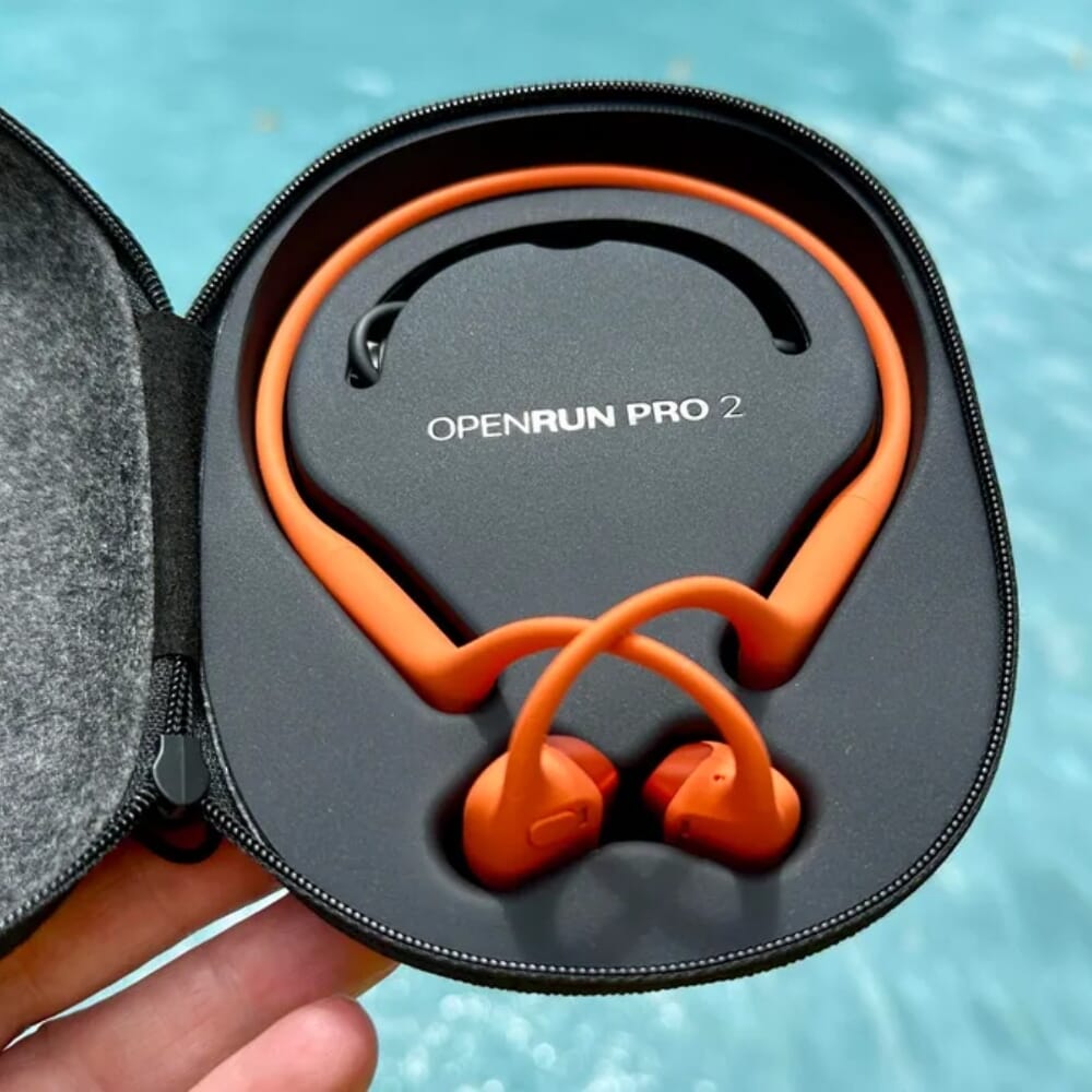 shokz openrun pro 2 headphones black orange case