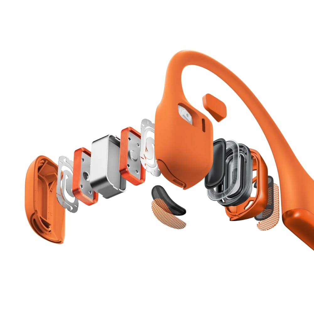 shokz openrun pro 2 headphones black orange inside