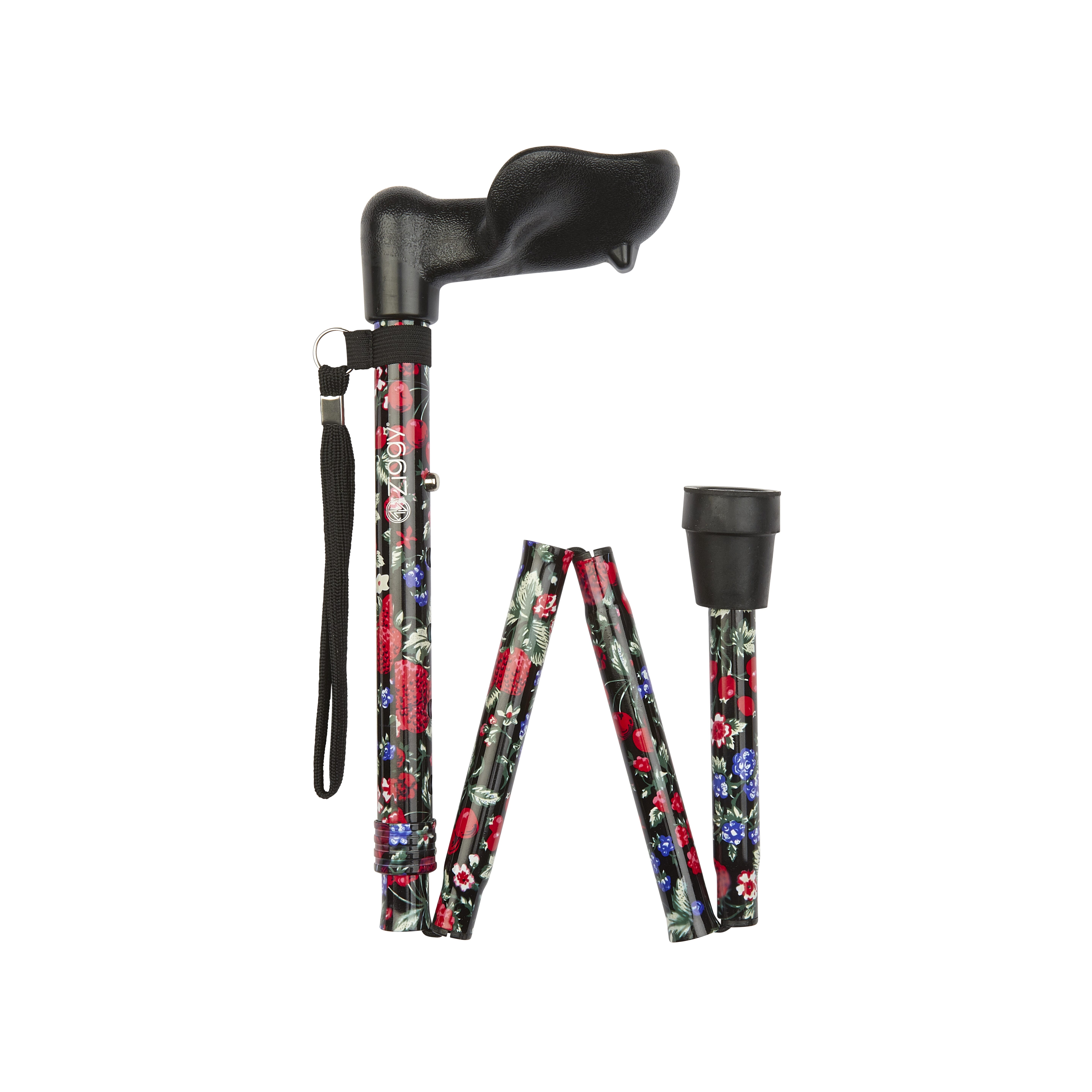 Short Anatomical Handle Folding Stick Fruit Pattern …