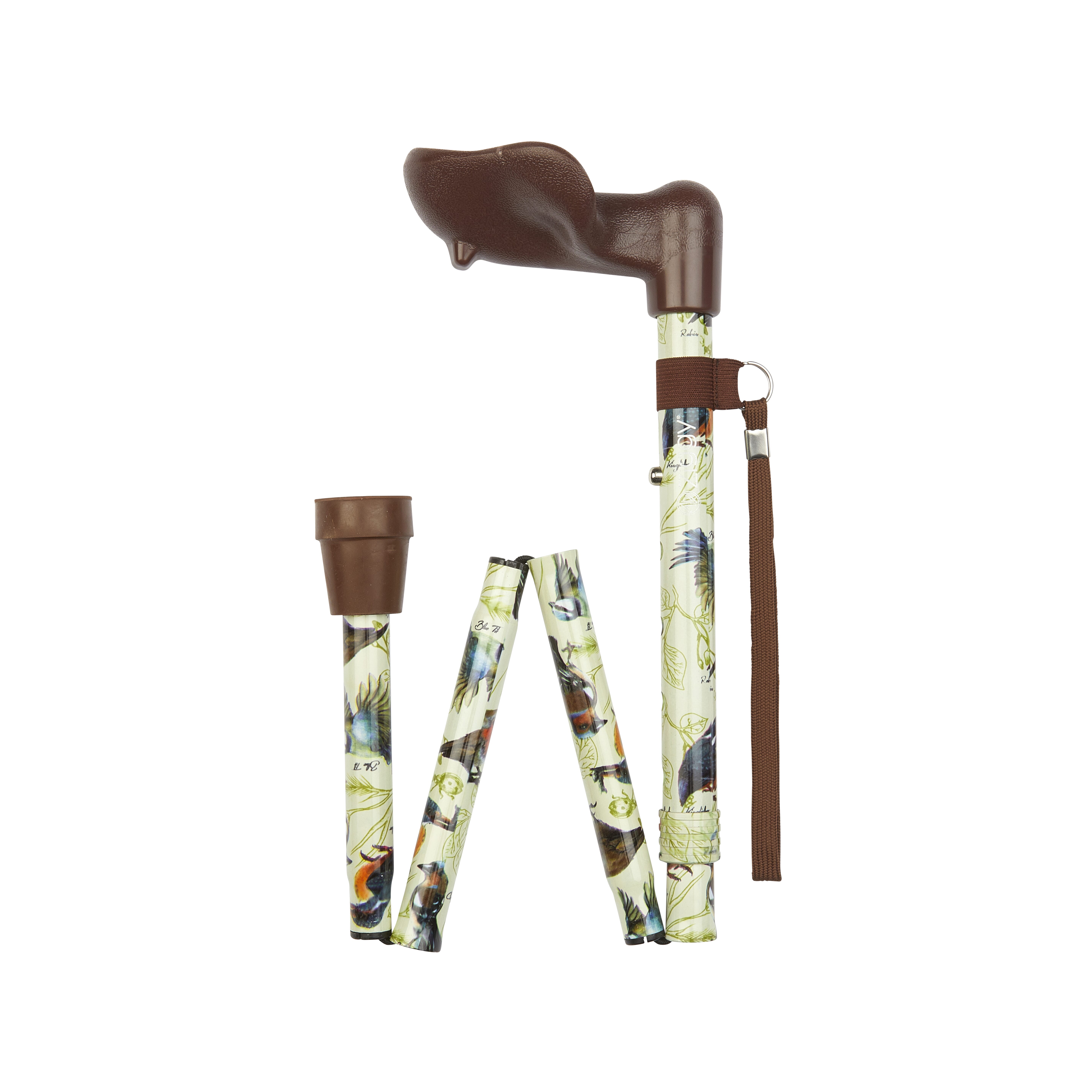 short anatomical handle folding stick garden birds left hand folded