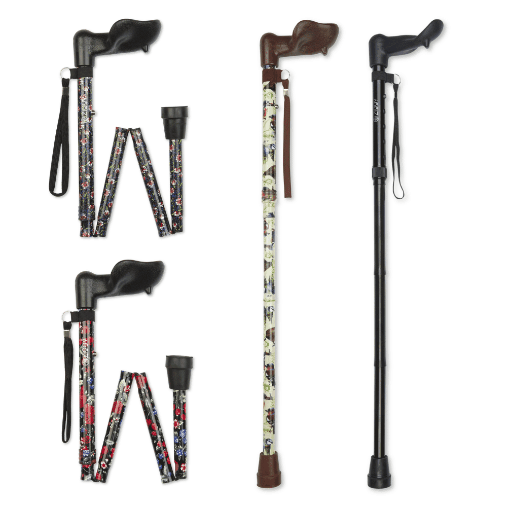 Short Anatomical Handle Folding Stick