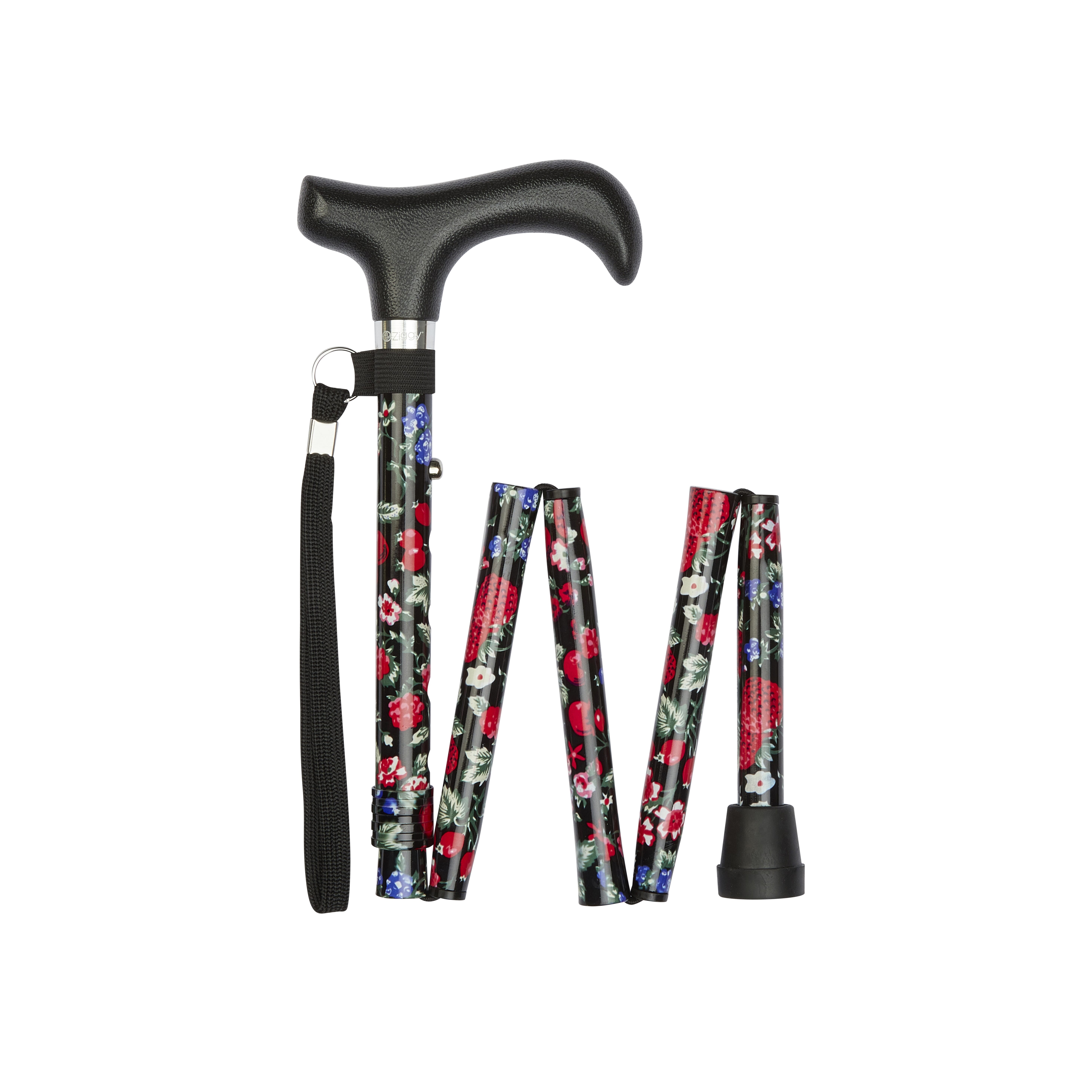 short folding walking stick fruit pattern