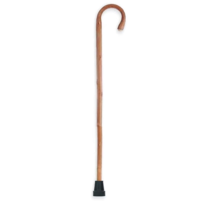 short wooden curve handle walking stick 1