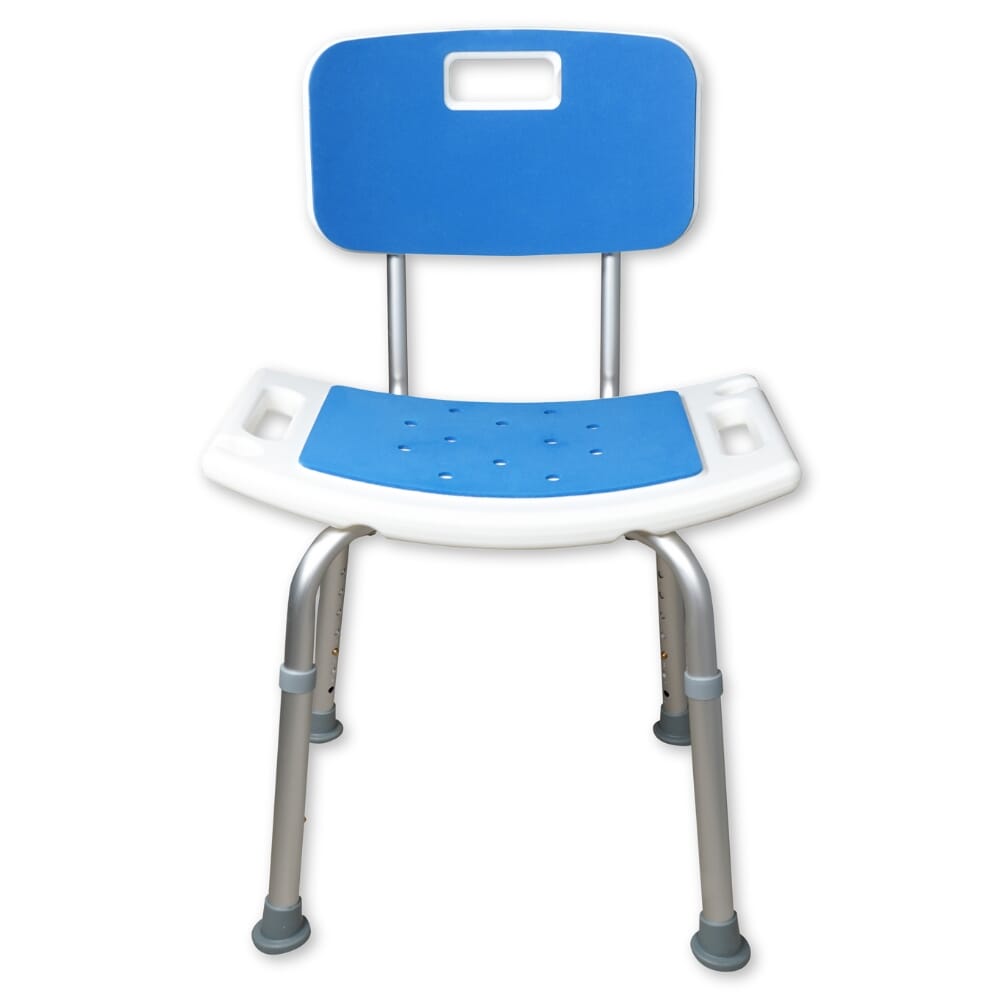 shower chair with padded seat backrest front