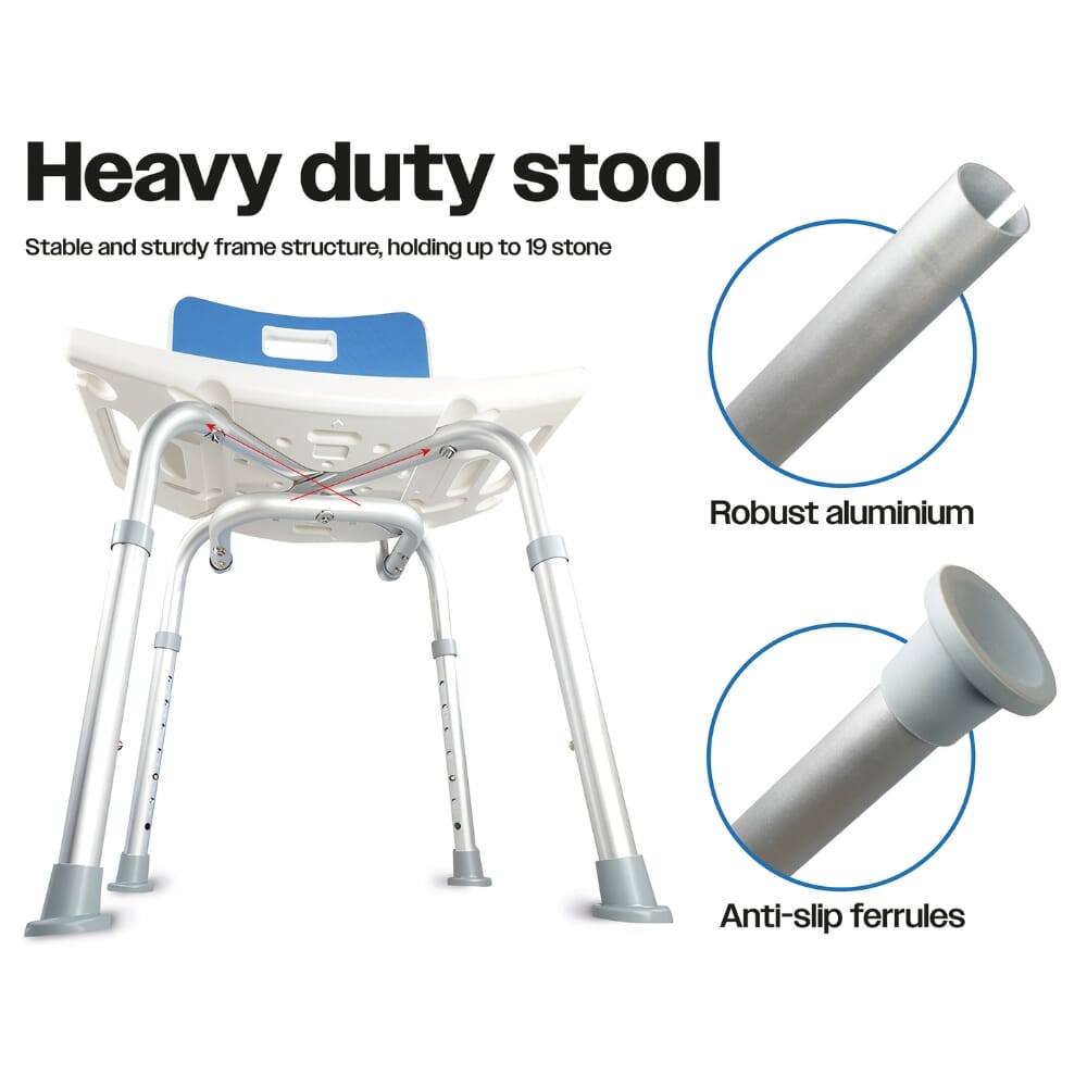 shower chair with padded seat backrest heavy duty