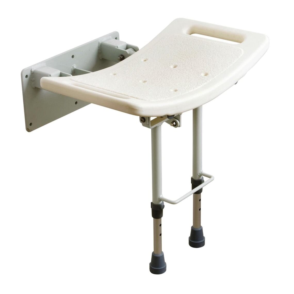 Shower Seat Drop Down In White With Legs from Essential Aids