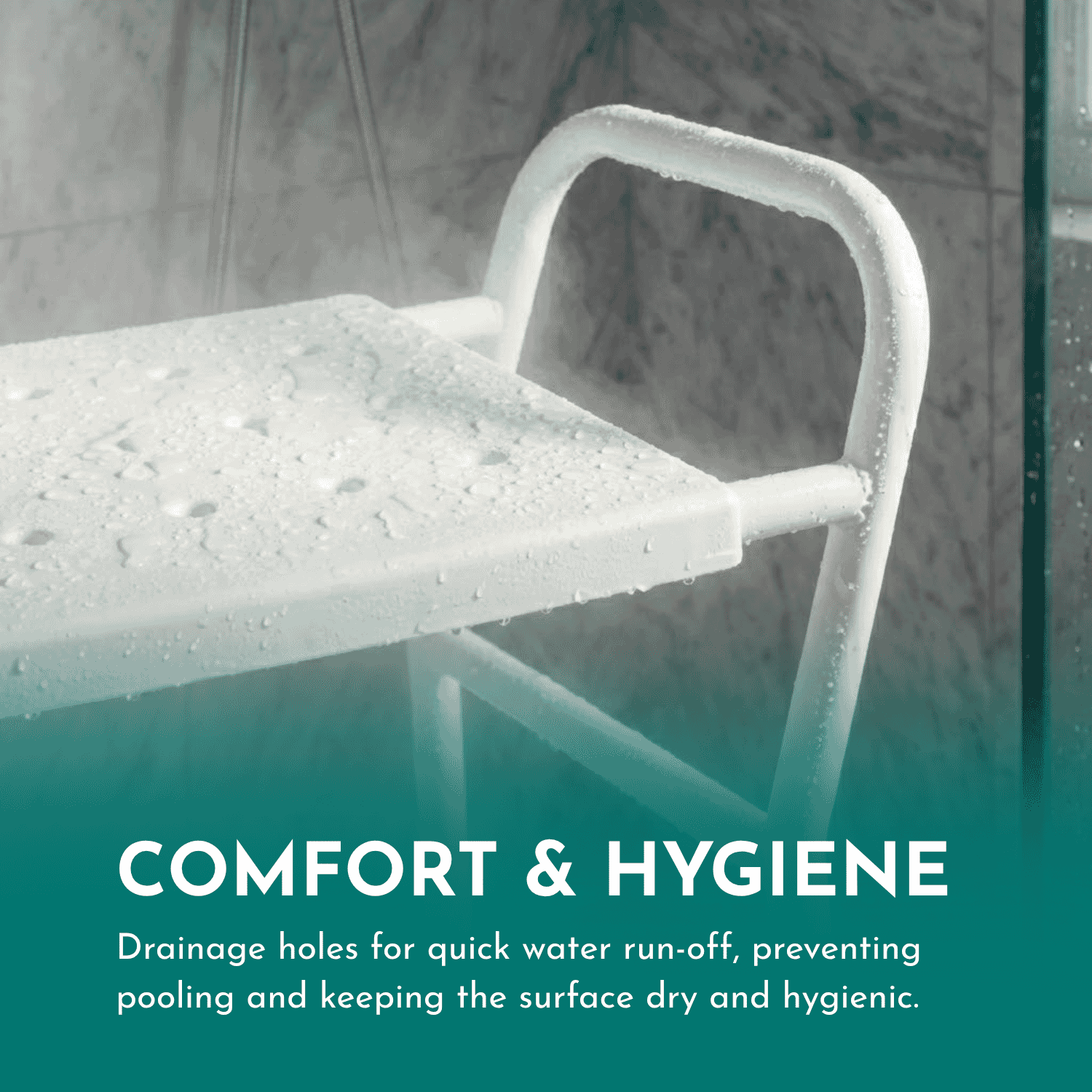 shower stool with handles drainage