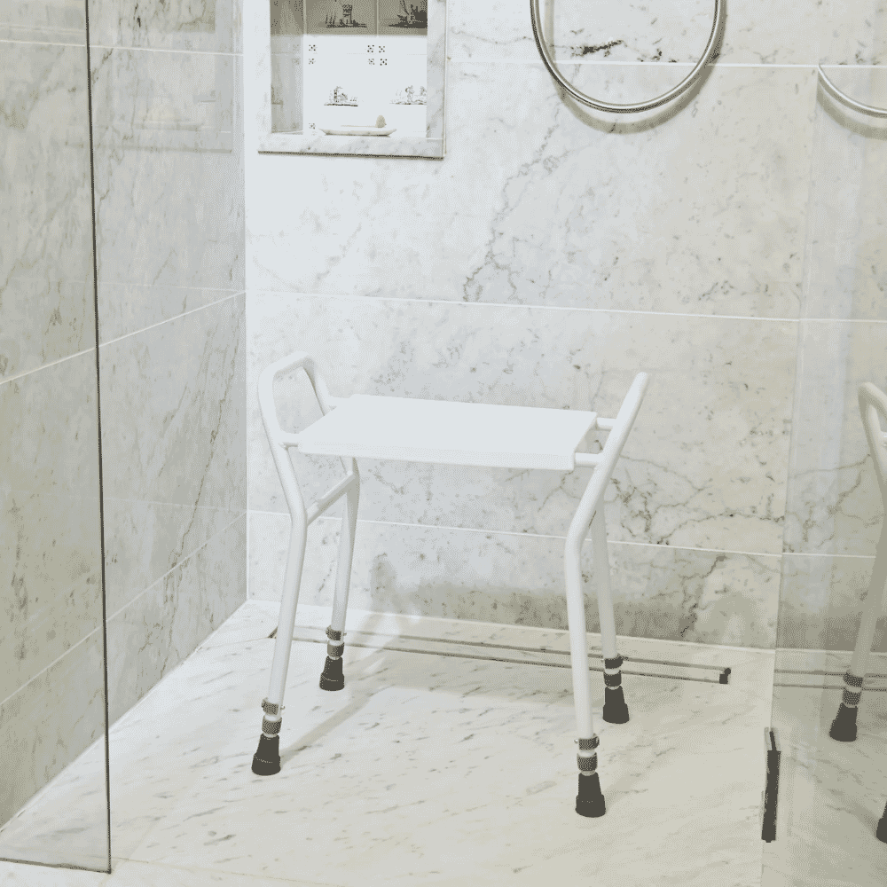shower stool with handles lifestyle
