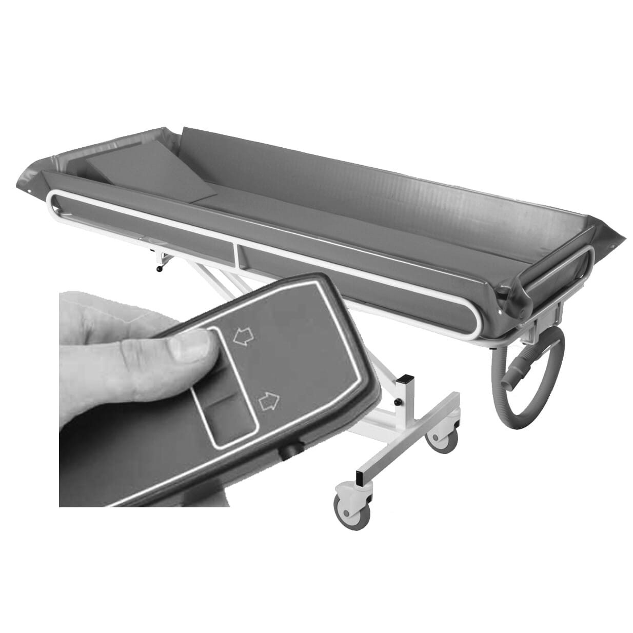shower trolley electric height adjustable