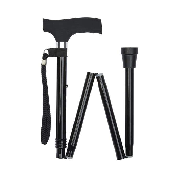 silicone crutch handle folding stick black folded