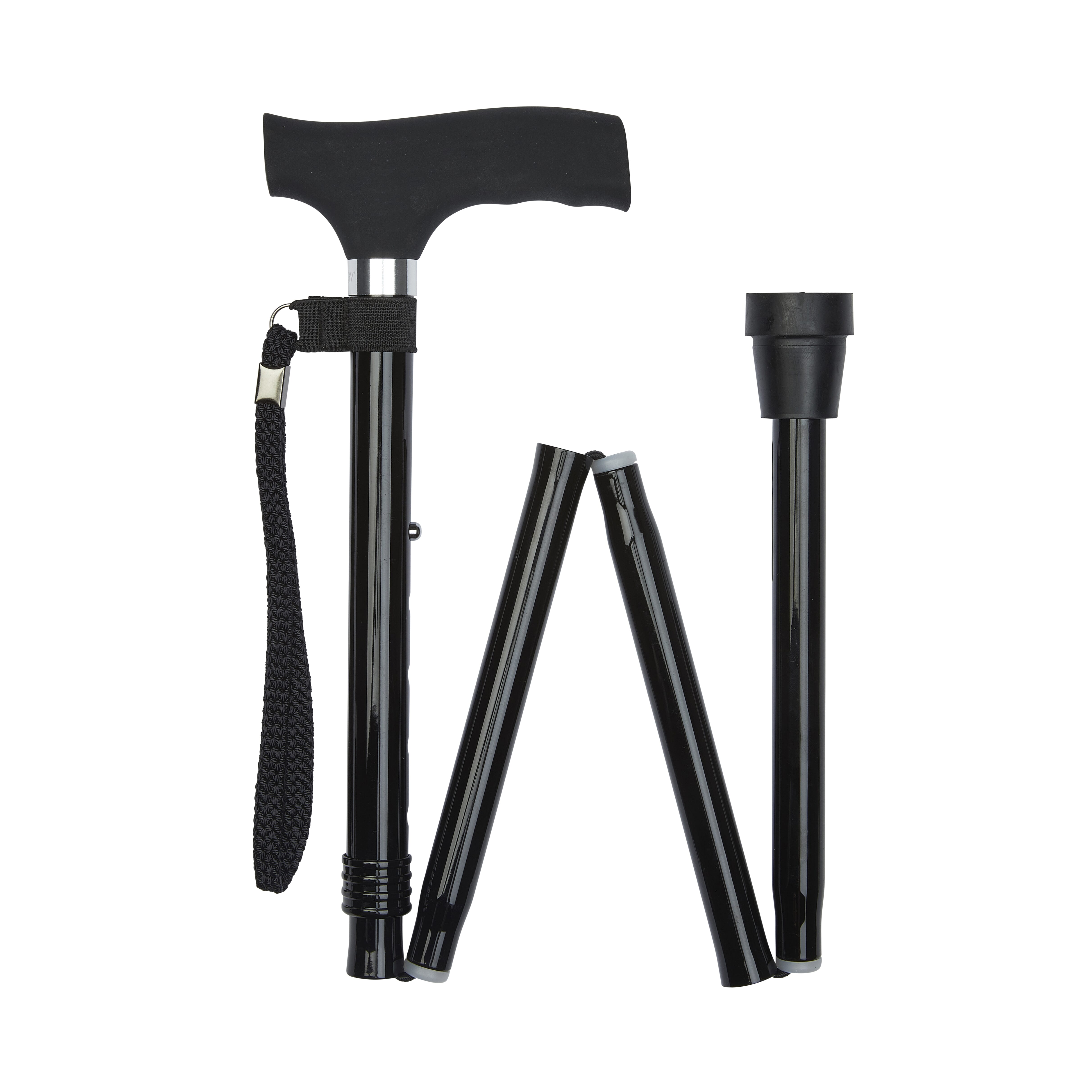 silicone crutch handle folding stick black folded