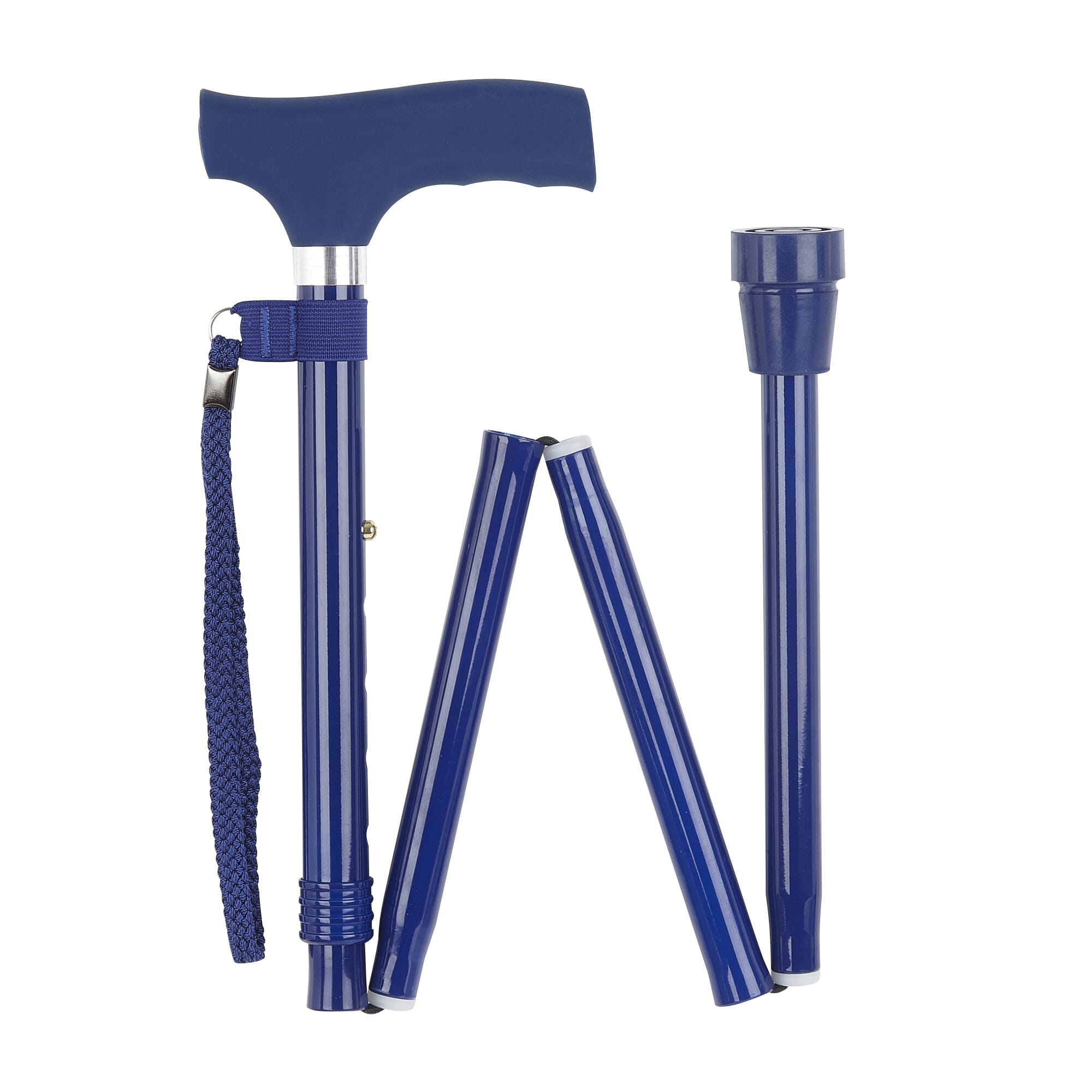 silicone crutch handle folding stick blue