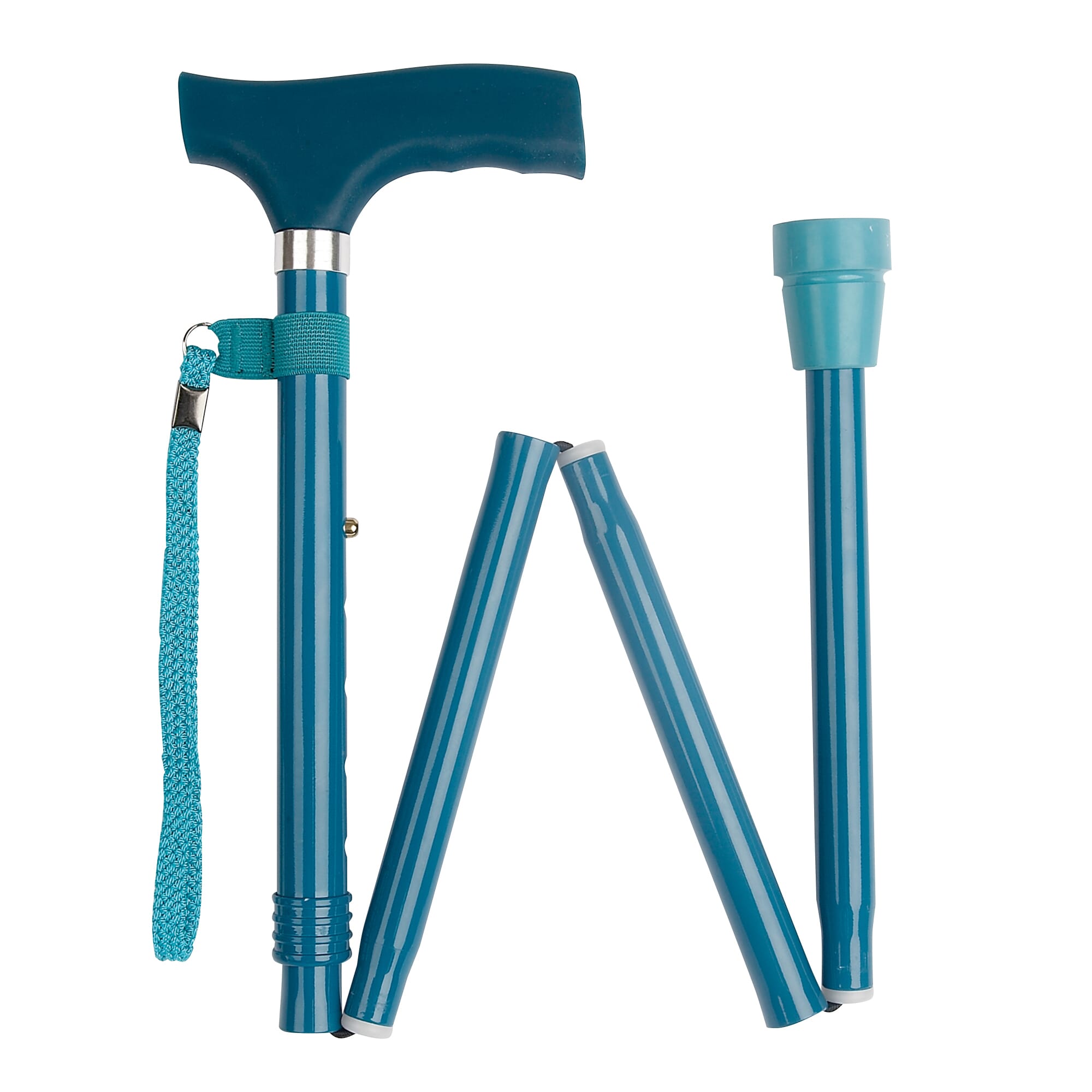 silicone crutch handle folding stick teal