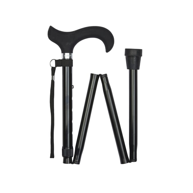 silicone derby handle folding stick black folded