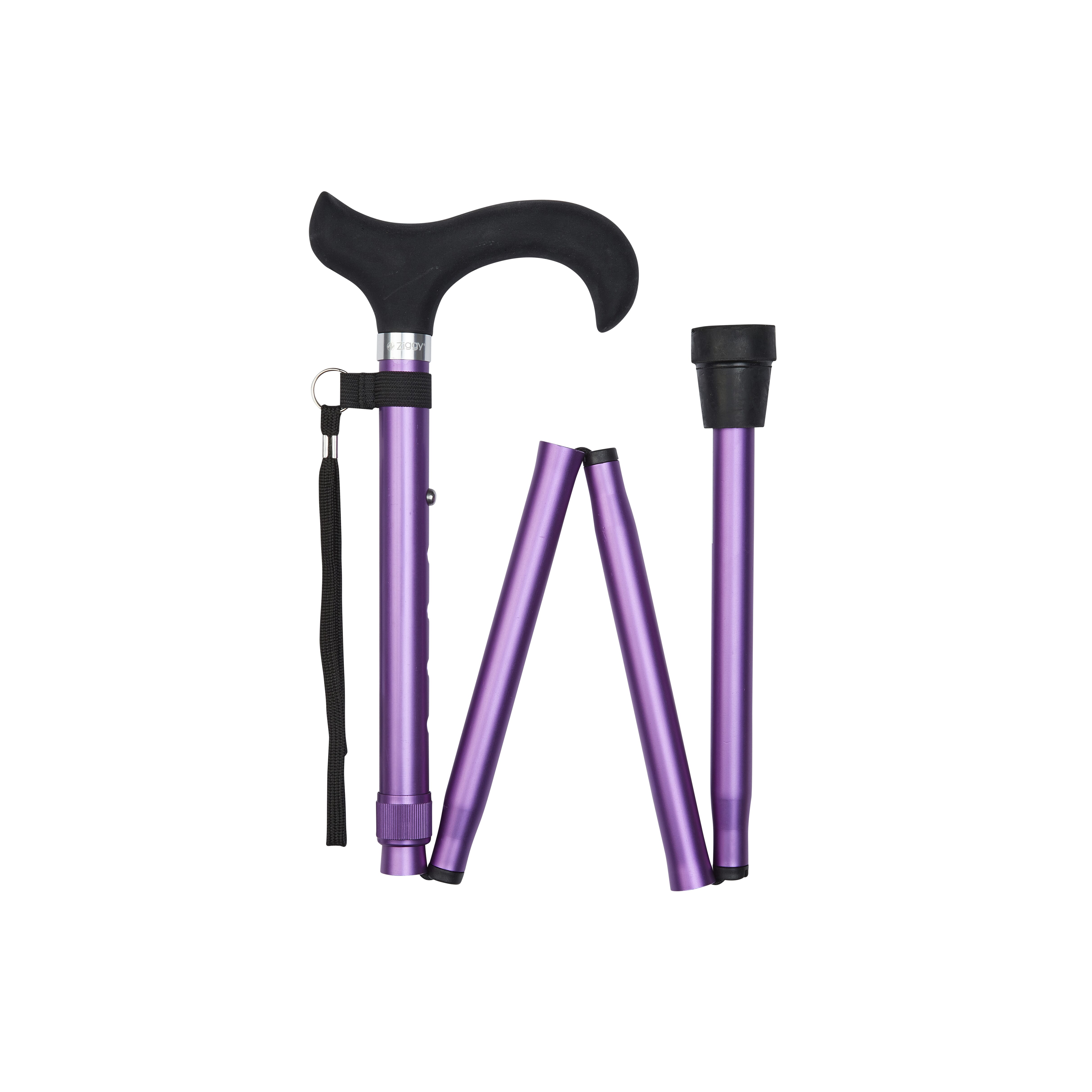 Silicone Derby Handle Folding Stick Purple