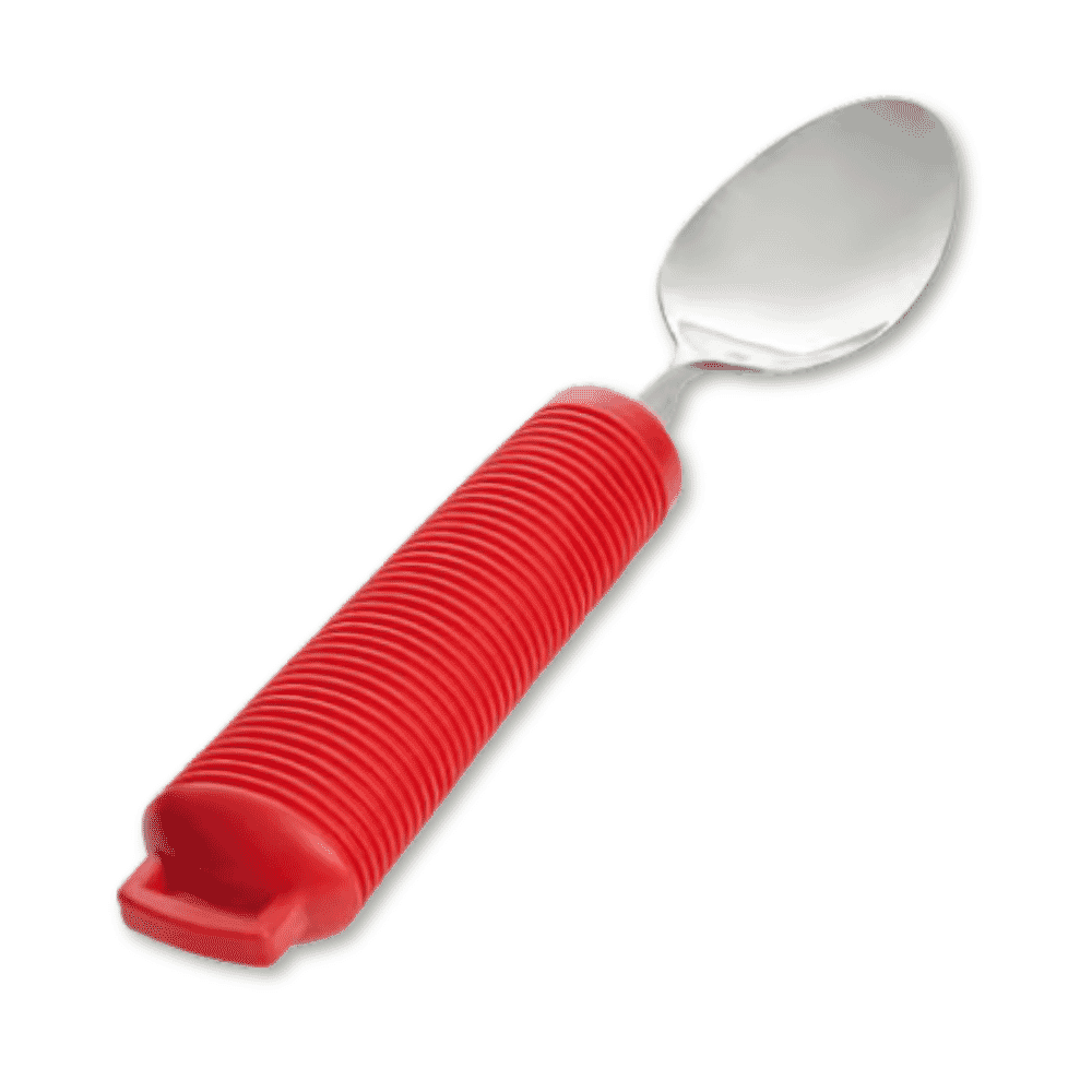 six piece cutlery set with straps red spoon