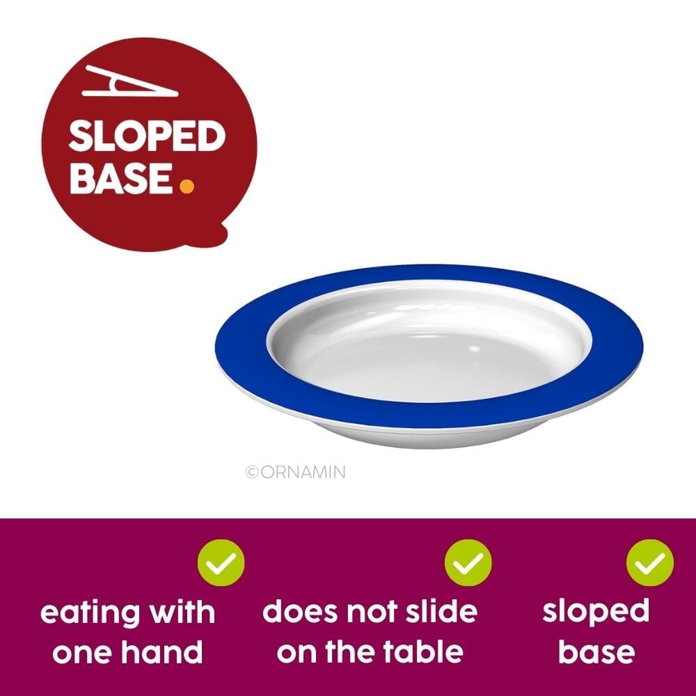 small plate with sloped base infographic