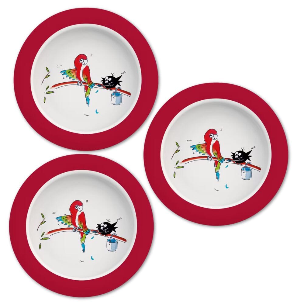 small plate with sloped base parrot pack of 3