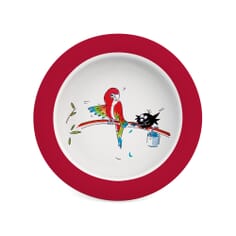 Small Plate With Sloped Base - Parrot