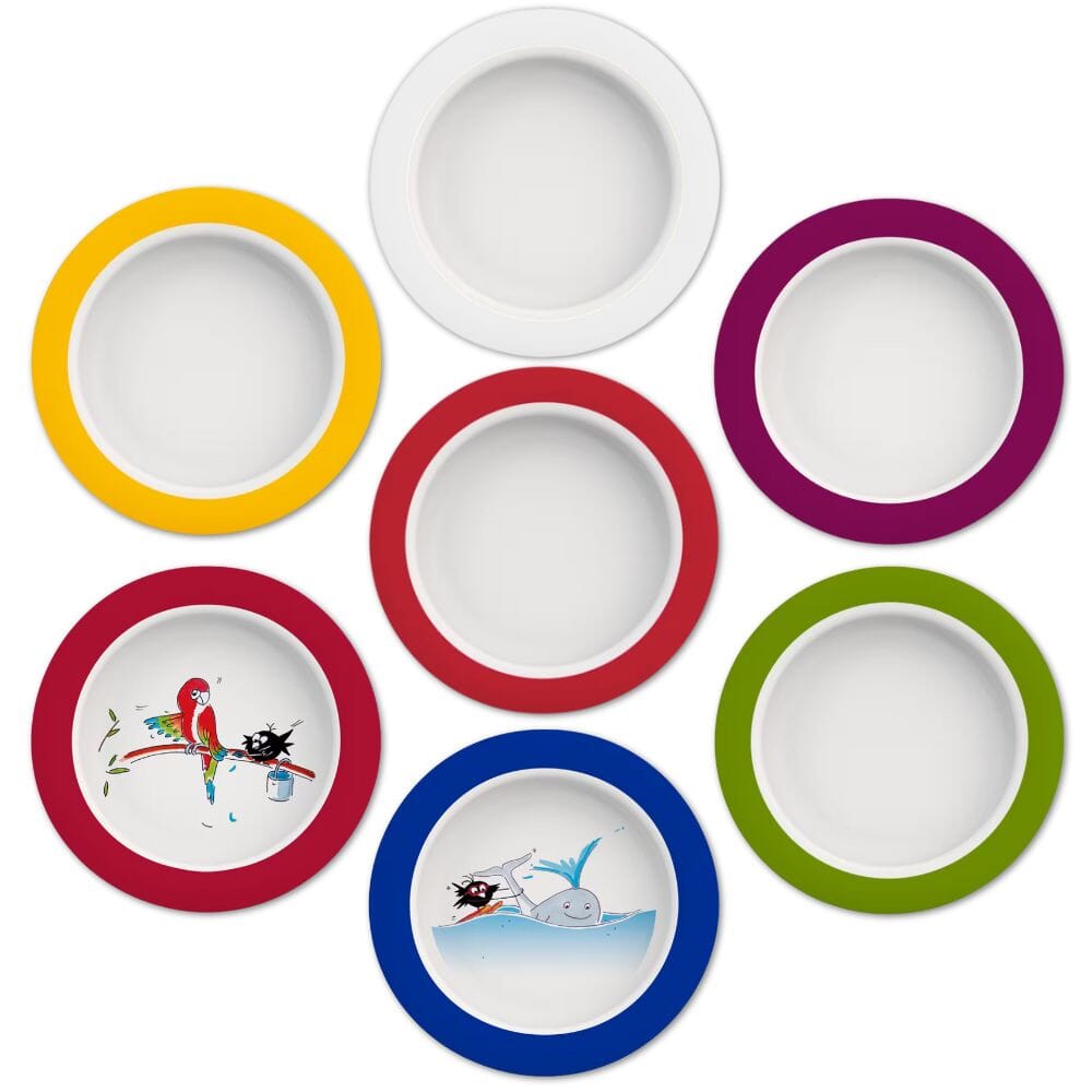 View Small Plate With Sloped Base Red Rim Pack of 3 information