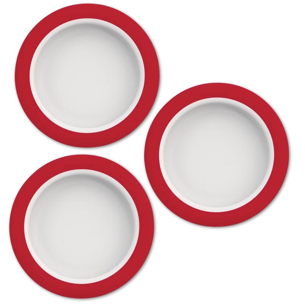 View Small Plate With Sloped Base Red Rim Pack of 3 information