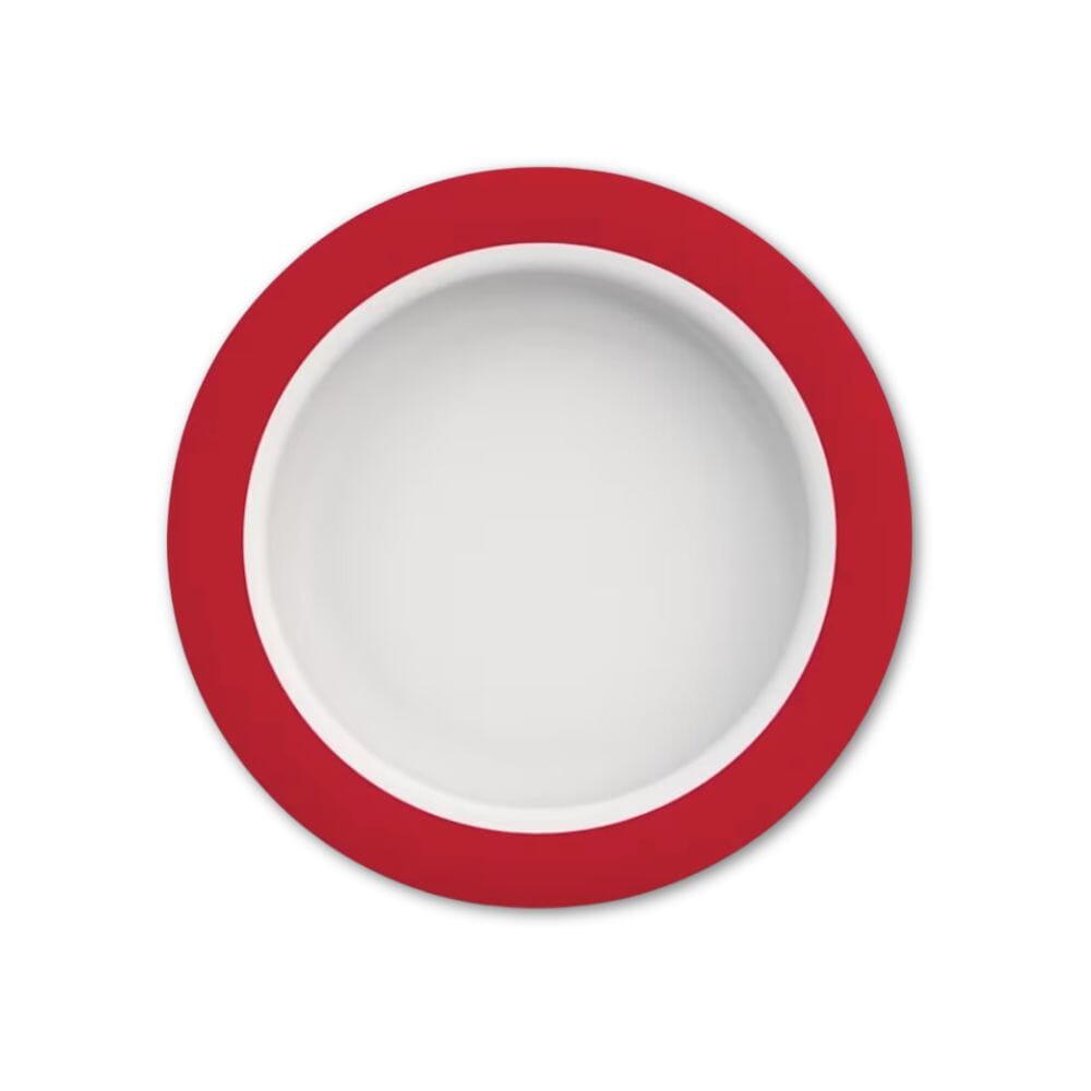 small plate with sloped base red rim