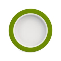 Small Plate With Sloped Base - Rim Green