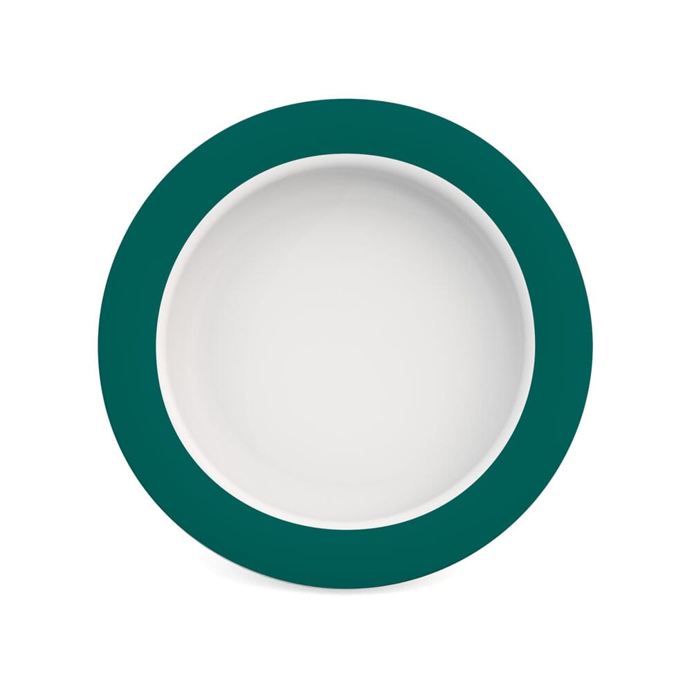small plate with sloped base rim teal