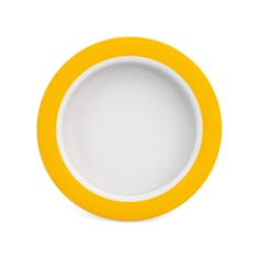 Small Plate With Sloped Base - Rim Yellow