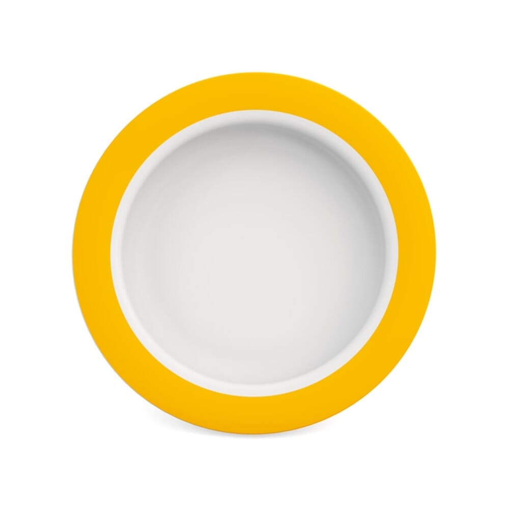 small plate with sloped base rim yellow
