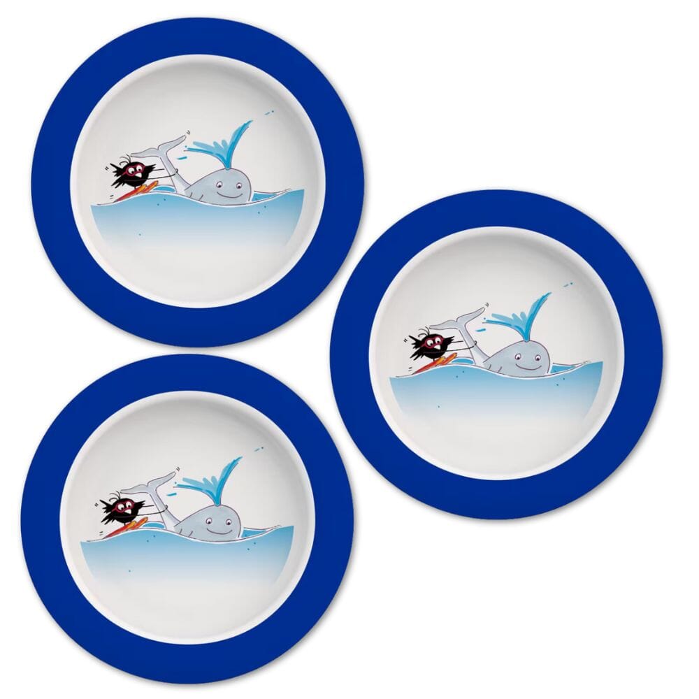 small plate with sloped base whale pack of 3