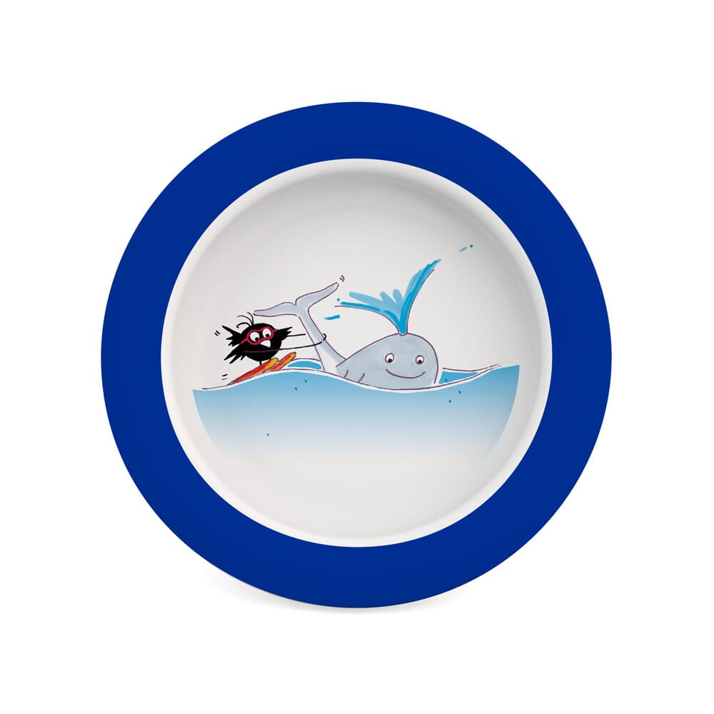 small plate with sloped base whale