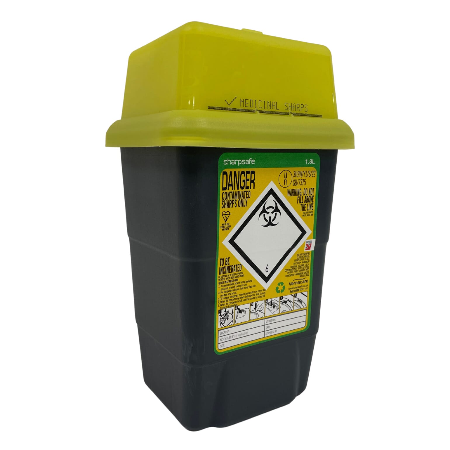 small sharps bin 1 8 litre