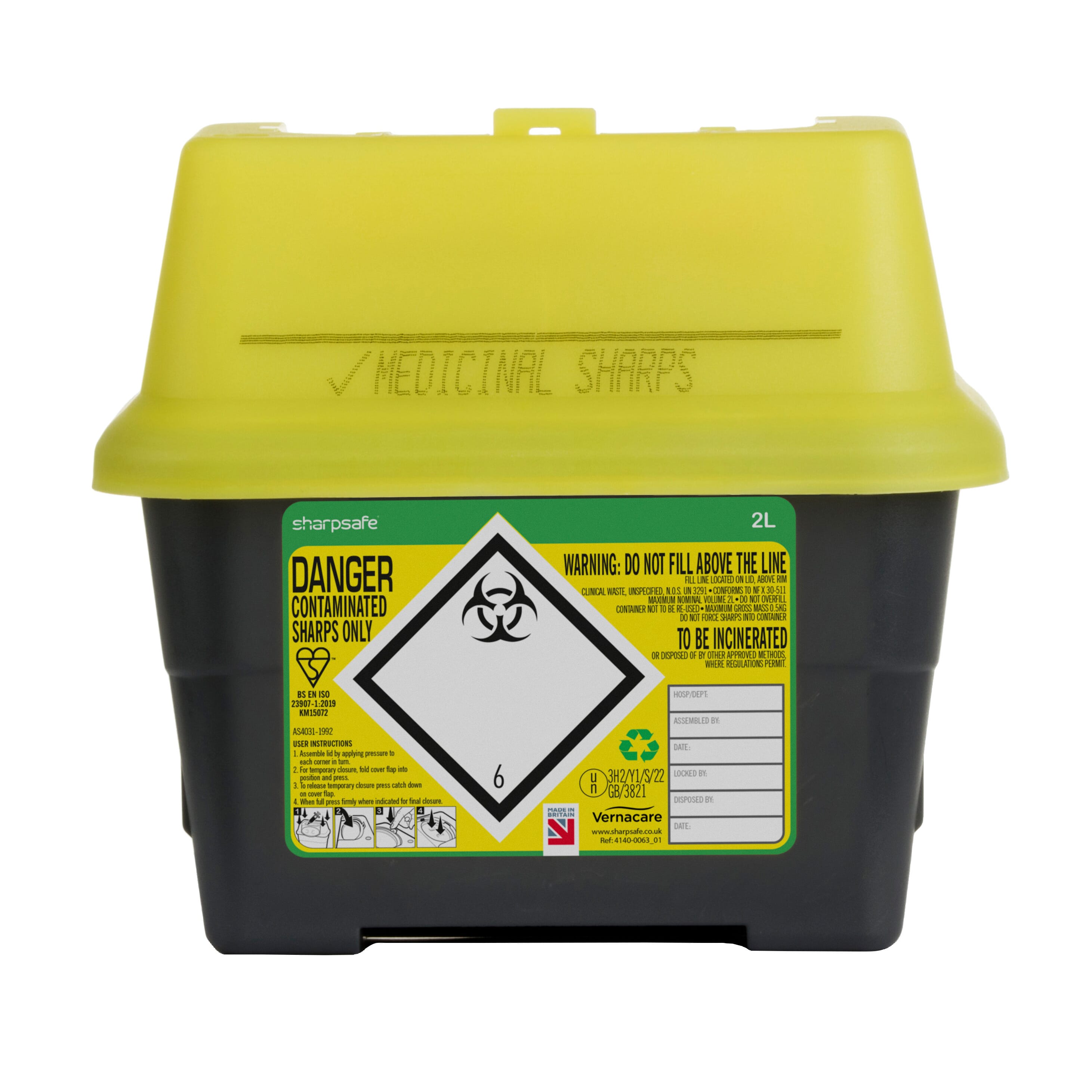 small sharps bin 2 litre