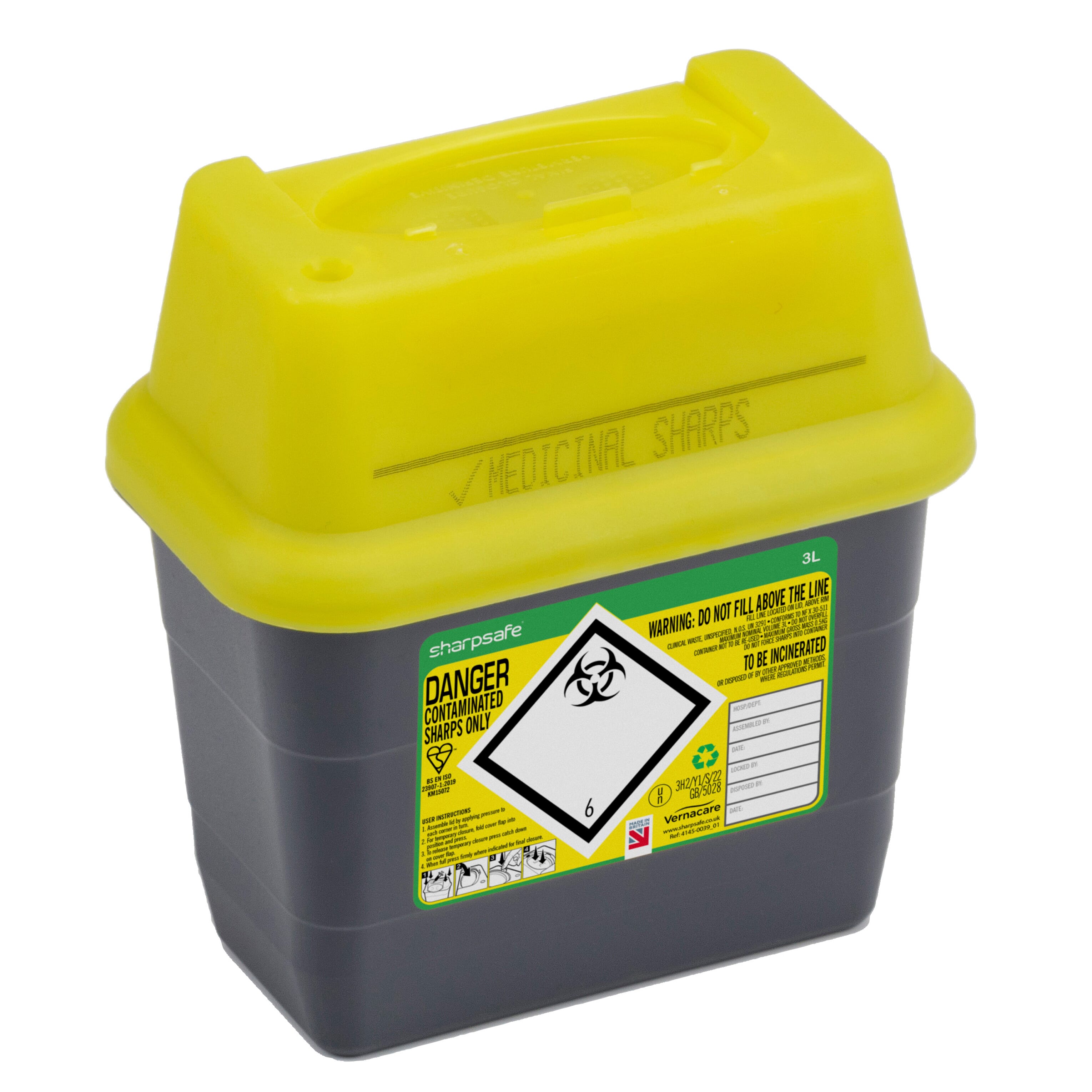 small sharps bin 3 litre