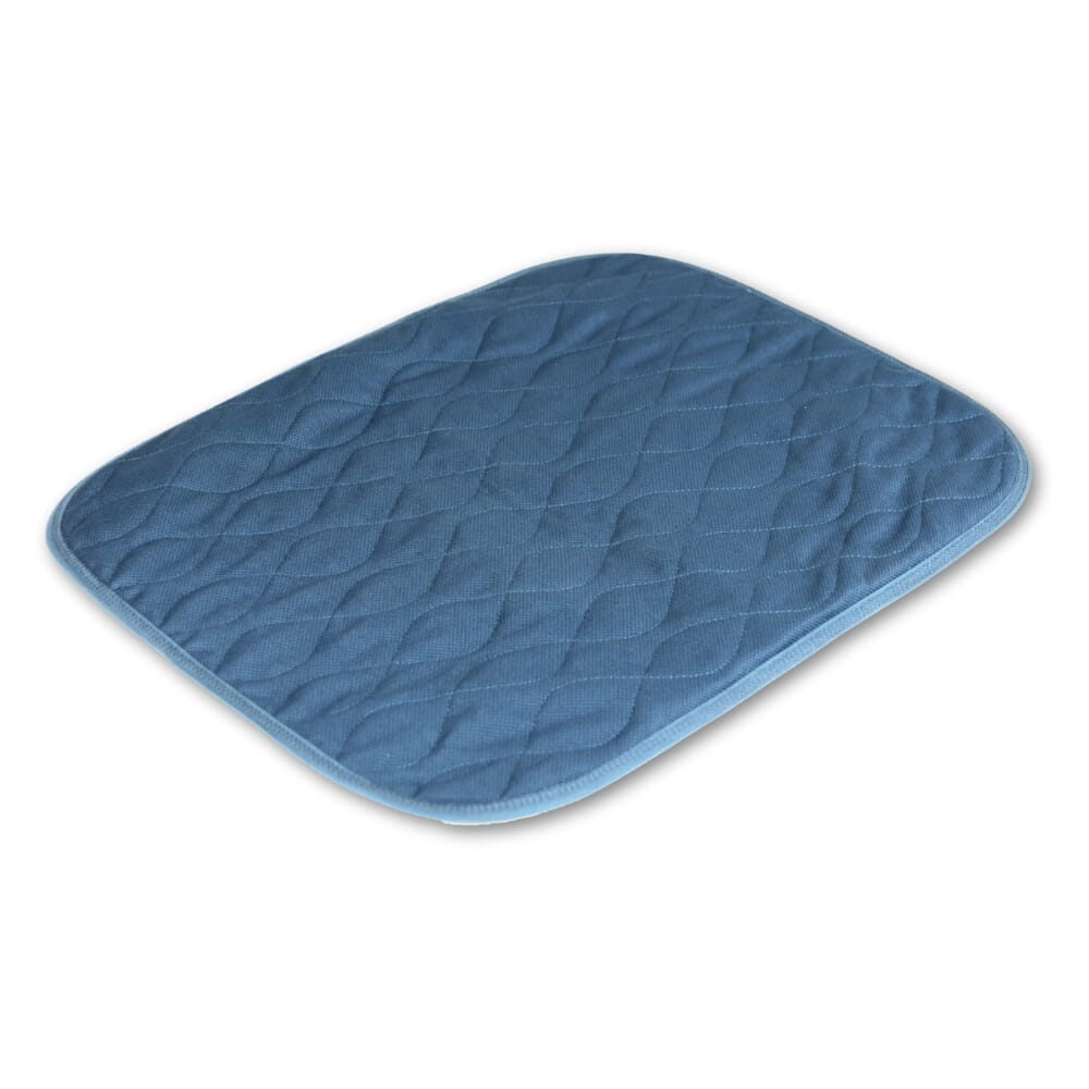 small washable chair pad blue flat