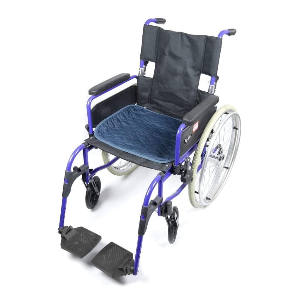 small washable chair pad blue on chair